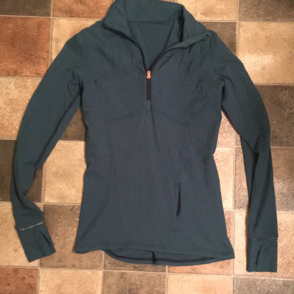 Striped lululemon zip shirt